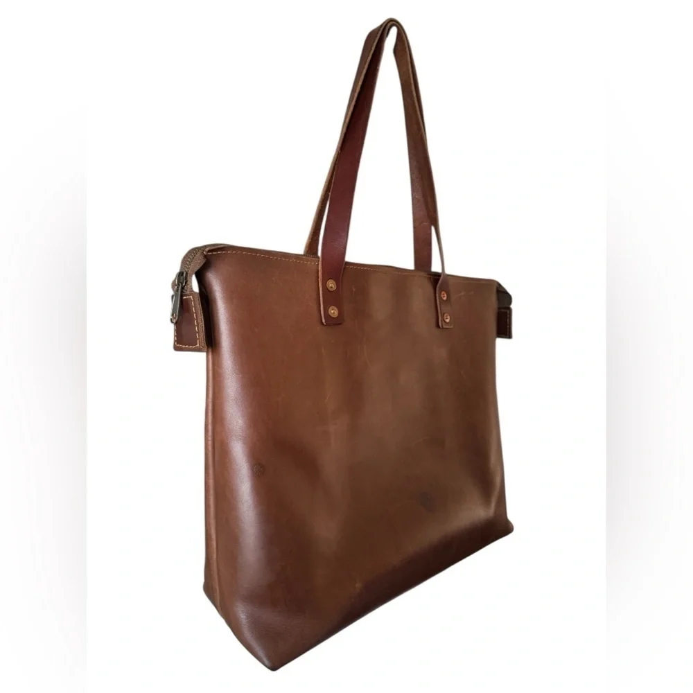 Lifetime Leather Tote Bag Oxford Natural- brown